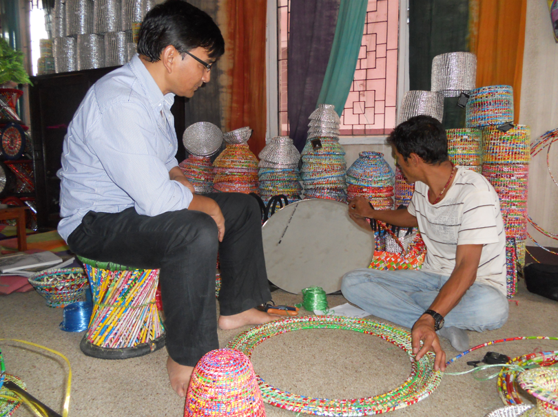 Anil with artisan